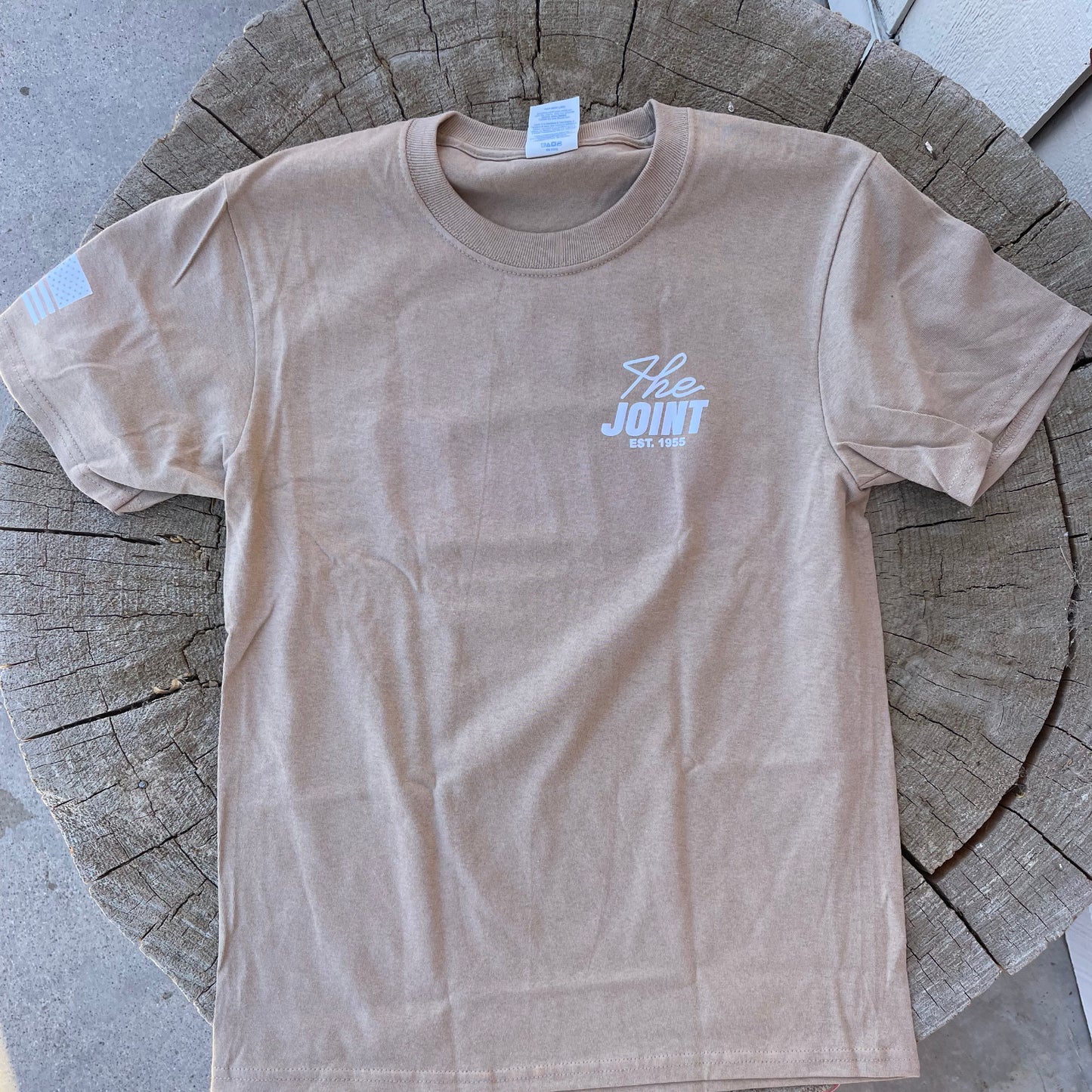 Wordmark Youth Tee Tan / White