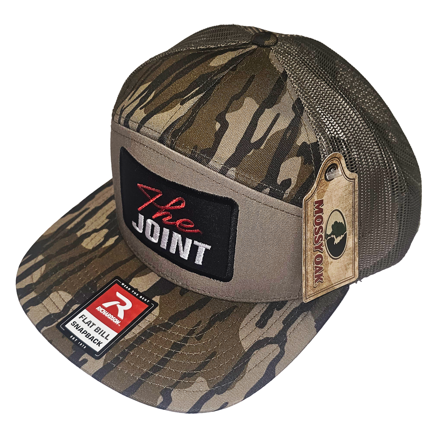 Camo Green, Camo Bill, Black Patch, Red White Text