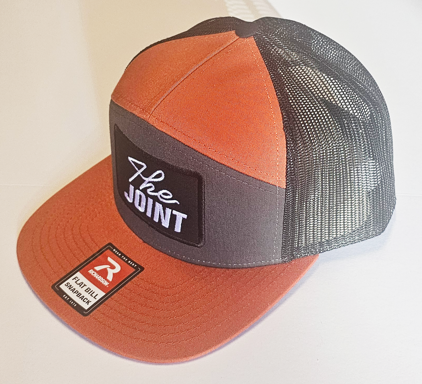Burnt Orange - Charcoal, Burnt Orange Bill, Patch Black, White Text