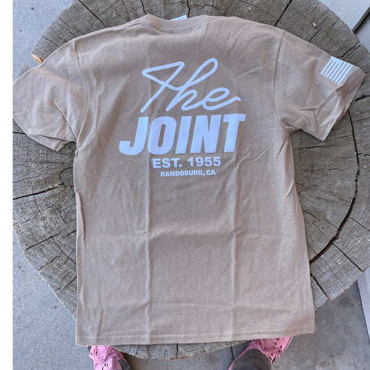 Wordmark  Youth Tee  Tan / White