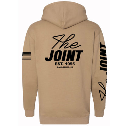 Wordmark Tan  Zip Hoodie
