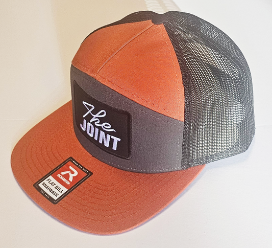 Burnt Orange - Charcoal, Burnt Orange Bill, Patch Black, White Text
